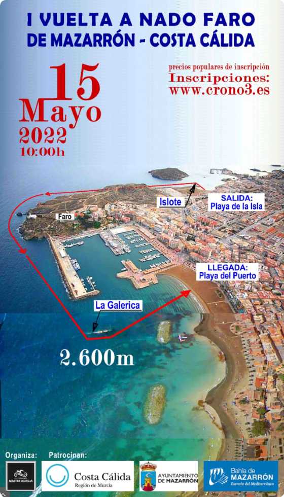 Cartel de la I Travesía a Nado Faro de Mazarrón