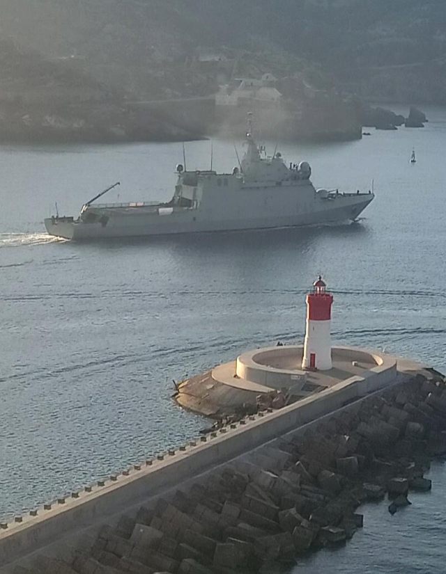 Salida a la mar del «Audaz» P-45 por Pruden