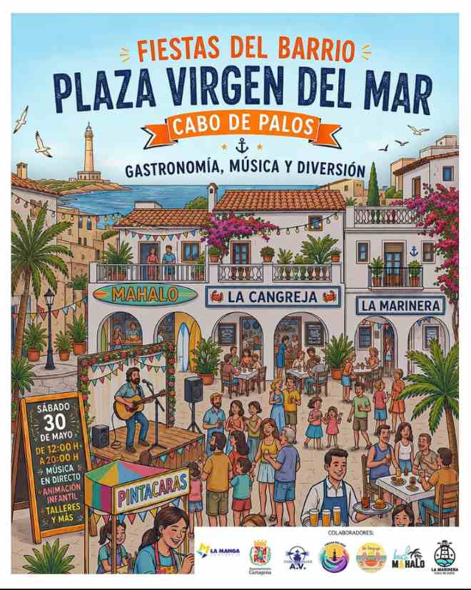 Cartel de las Fiestas del Barrio. Plaza Virgen del Mar