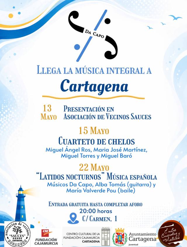 Cartel de «Da Capo. Música integral» en Cartagena