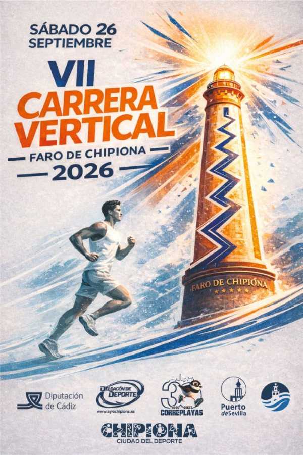 Cartel de la VII Carrera Vertical Faro de Chipiona