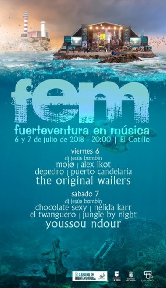 Cartel del «FEM». Fuerteventura en Música 2018