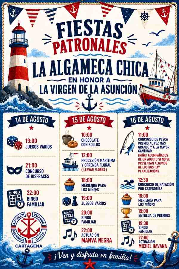 Cartel de las Fiestas Patronales de La Algameca Chica