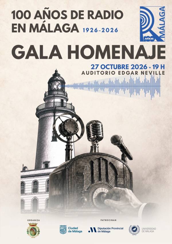 Cartel por los 100 años de Radio en Málaga
