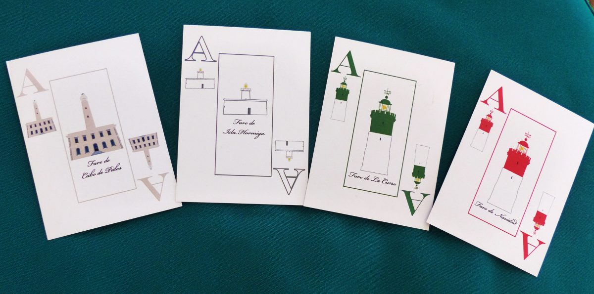Una original baraja de cartas con un diseño exclusivo de los faros